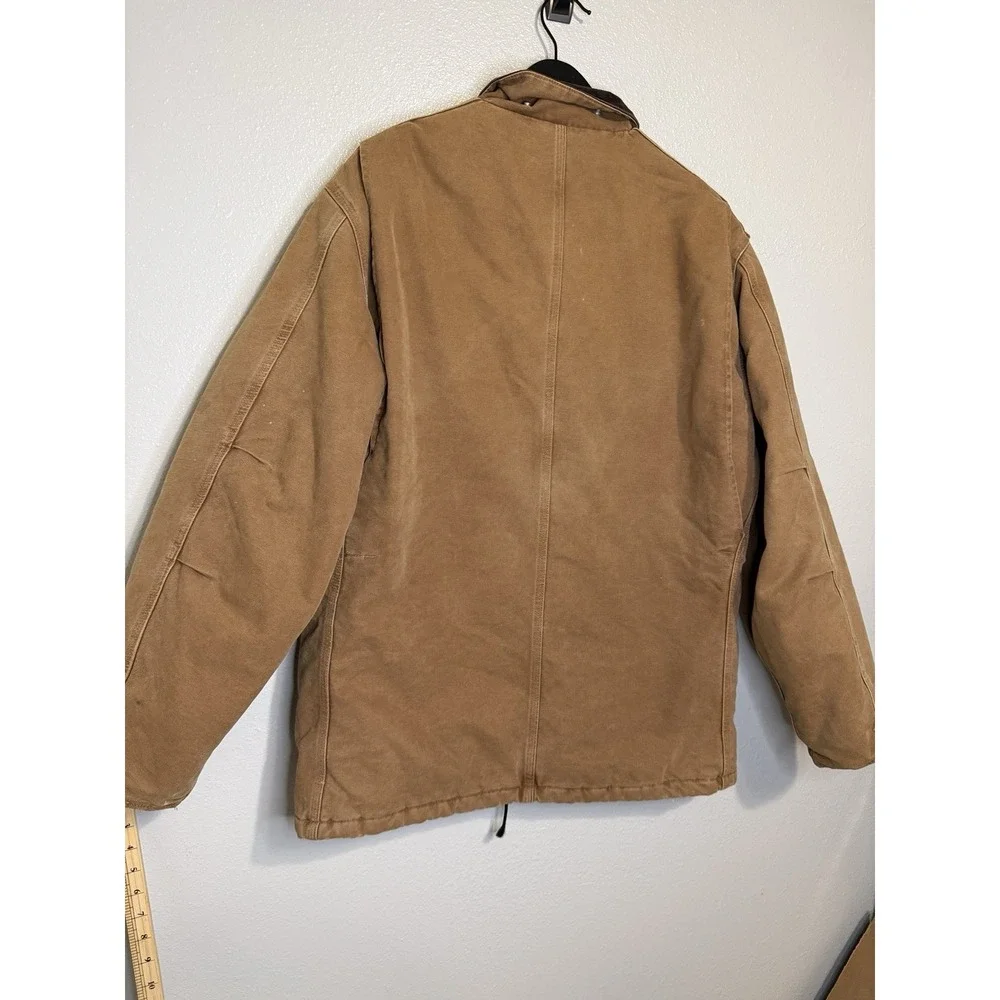 Vintage Carhartt Brown Canvas Jacket Coat Men's Size Large Tall Quilted Chore